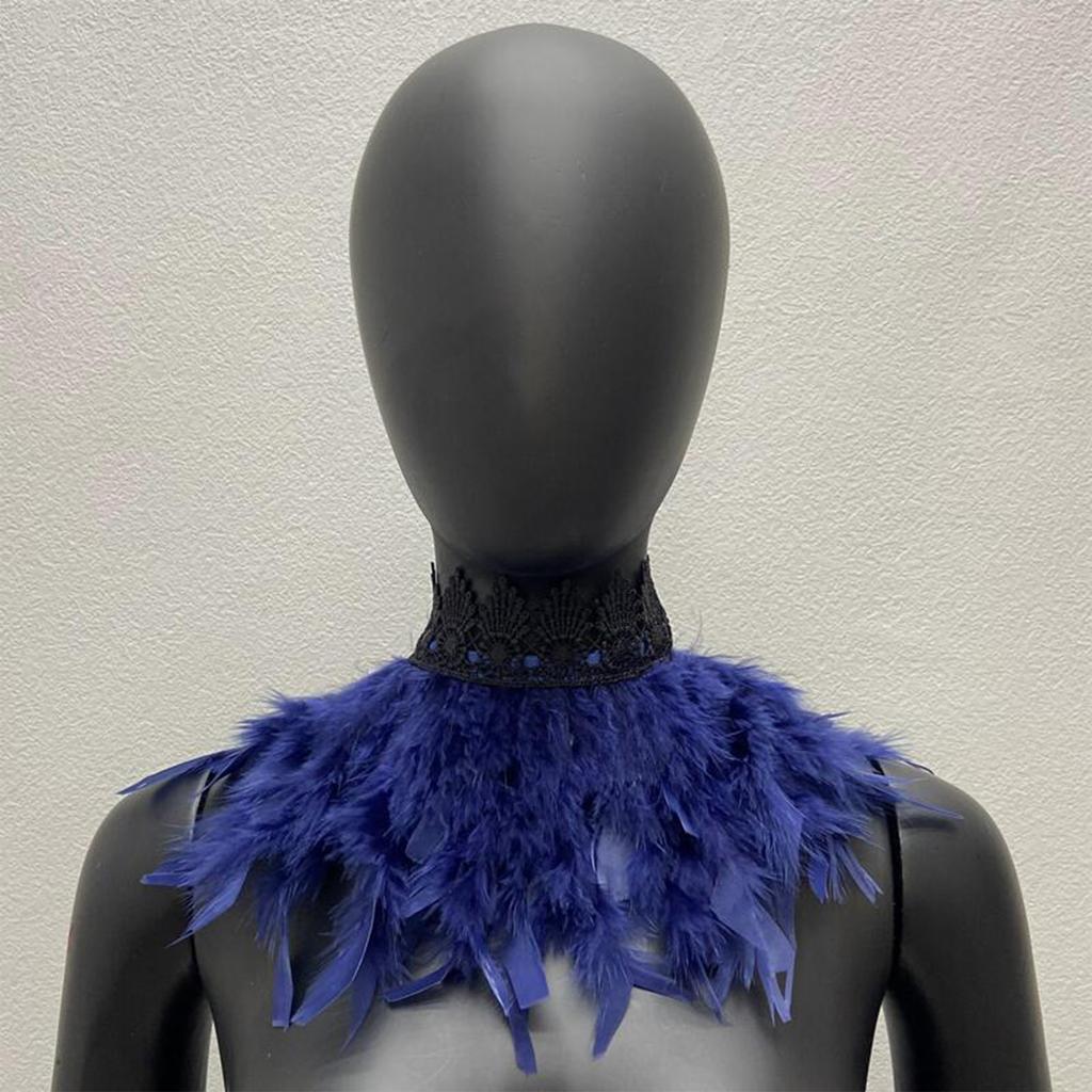 Gothic Feather Shawl Stage Makeup Ball Costume Accessories