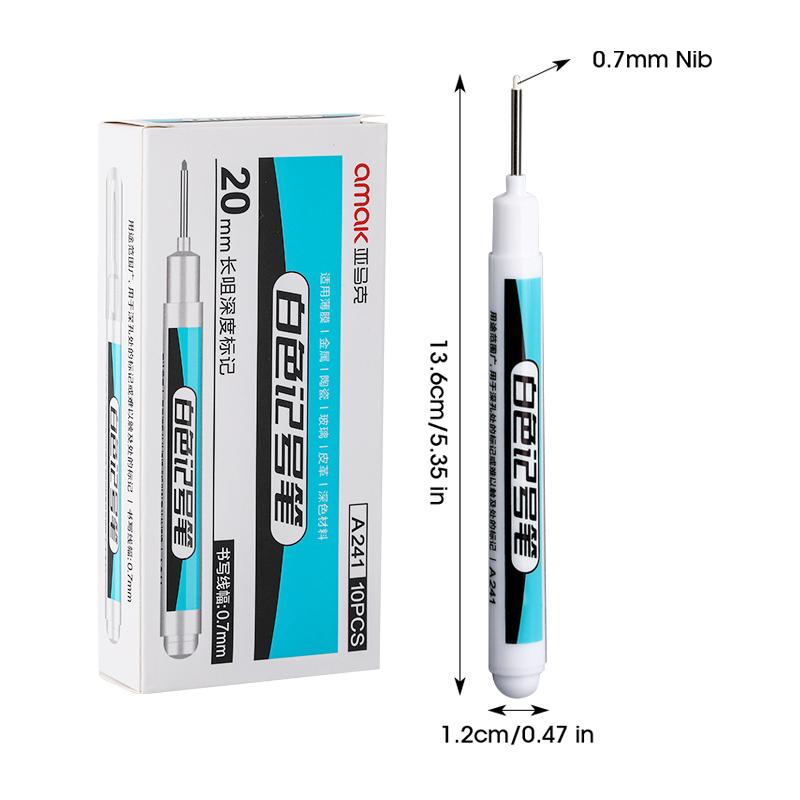 White Marker Oily Fine Tip Courier Waterproof Non-Fading Advertising Greeting Card Tire Glass Highlighter Pen Can Not Be Erased