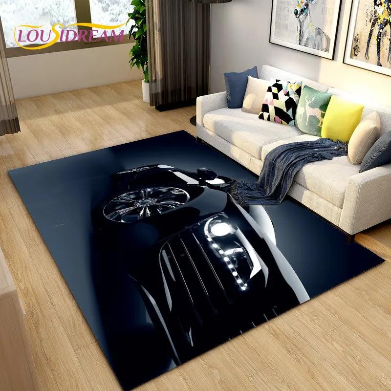 Yeni 3D Spor Araba Konsept Araba Alan Halısı, Oturma Odası Yatak Odası Kanepe Kapı Paspası Dekorasyonu için Halı, Çocuk Oyun Kaymaz Yer Matı