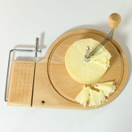 Cheese Curler Wheel Slicer Stainless Steel Cheese Shaver Cutter Hard Cheese Chocolate Beech Wood Base Flower Maker Tool