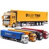 1:48 Alloy Container Truck Model Simulation Pull Back Large Container Truck Children's Engineering Truck Toy Birthday Gift