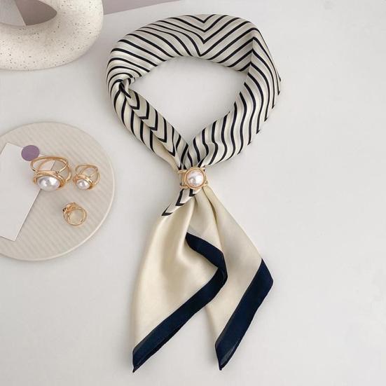 Women Scarf Ring Silk Scarf Ring Clip Faux Pearl Scarf Clasp Elegant Slide