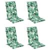 VidaXL High Back Chair Cushions Set of 4 Leaf Pattern, Cushion, Chair Pad, Seat Cushion 361911