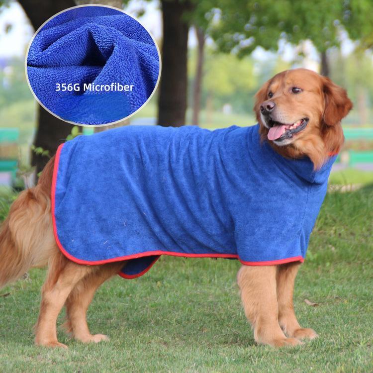 Pet Bathrobe Quick Dry Absorbent Dog Clothes Microfiber Pet Dog Supplies