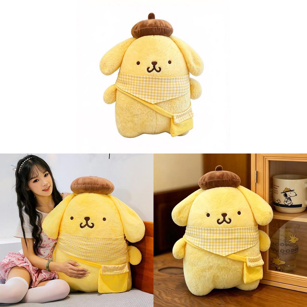 Cuscino Peluche Cartoon Pom Pom Purin Con Imbottitura Morbida in Cotone Per Dormire e Rilassarsi