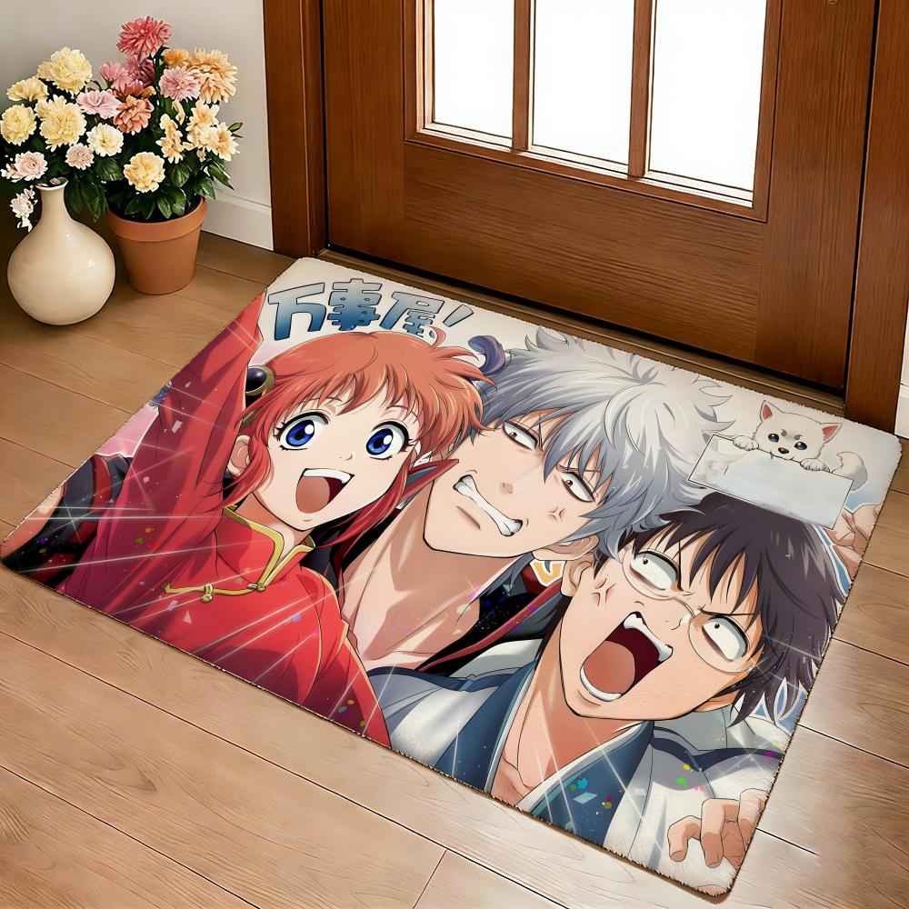 Anime Hot G-Gintama Floor Mat Cozy Flannel Soft Thick Non-Slip Mat For Living Room Bedroom Kitchen Decor Rugs