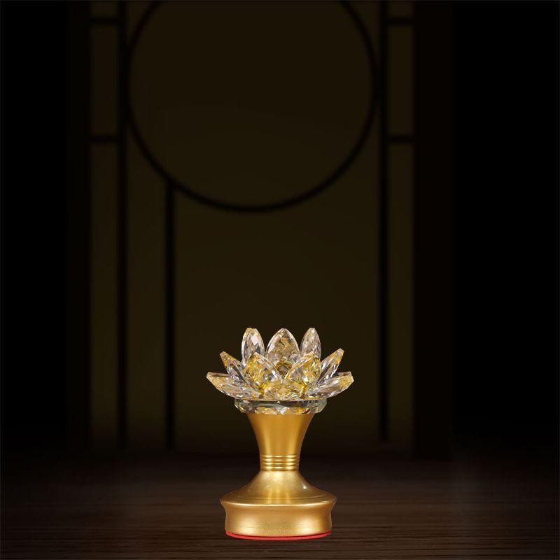 Новая перезаряжаемая хрустальная лампа-лотос, лампа для освещения буддийского храма, светодиодная лампа-лотос, лампа-лотос, долговечная лампа