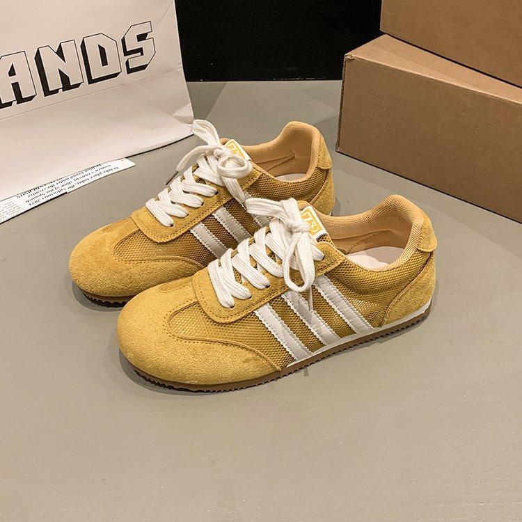 Lightweight and transparent casual women's German training shoes 2025 summer new round head sweet lace-up fashion sports shoes women