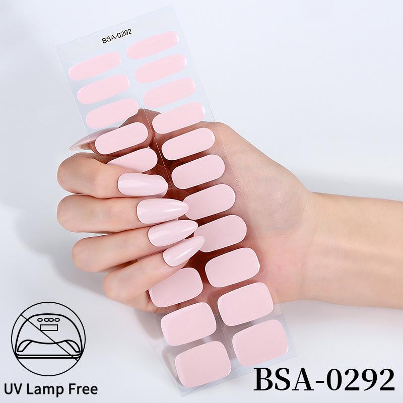 Waterproof Super Sparkle Gel Nail Stickers (Solid Color, UV-Free, No Lamp Required)