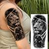 1 Sheet Cool Lion Tiger Zeus Jesus Wolf Temporary Tattoos For Men Women Adults, Long Lasting Waterproof Temp Fake Tattoo Sticker