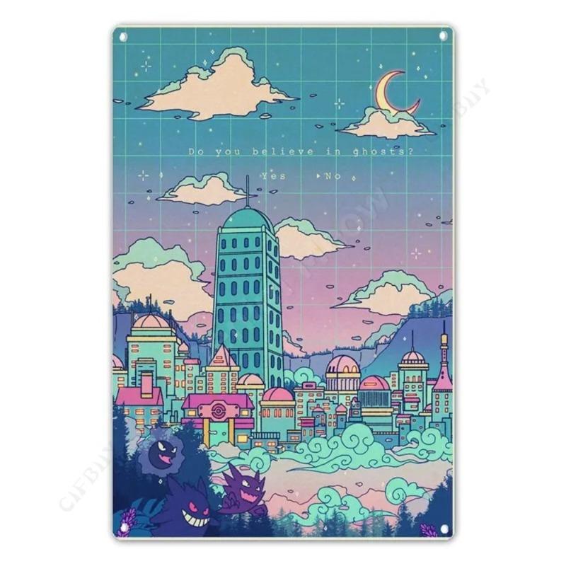 Cityscape Travel Metallschild, Urbanes Landschafts-Wanddekor 20x30cm