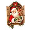 Retro 3D Christmas Self-Adhesive Wall Stickers, Removable Holiday Decals for Bedroom Wall Decor