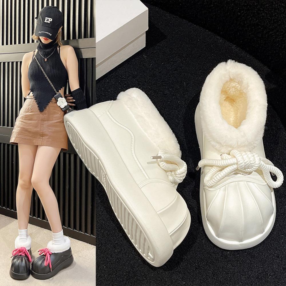 Женские осенне-зимние водонепроницаемые и мягкие теплые зимние ботинки 41 слоновая кость — фото 3