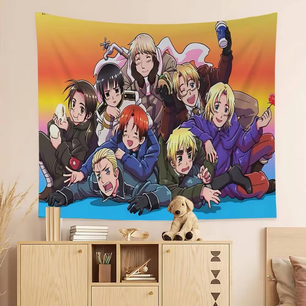Anime Cartoon Hetalia Axis Powers Colorful Tapestry Wall Hanging Bohemian Wall Tapestries Mandala Wall Art Decor