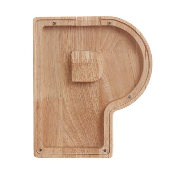 Wooden Piggy Bank with Clear Window, A-Z Letter Coin Cash Container for Kids Adults, Unbreakable Money Saving Box Decoration