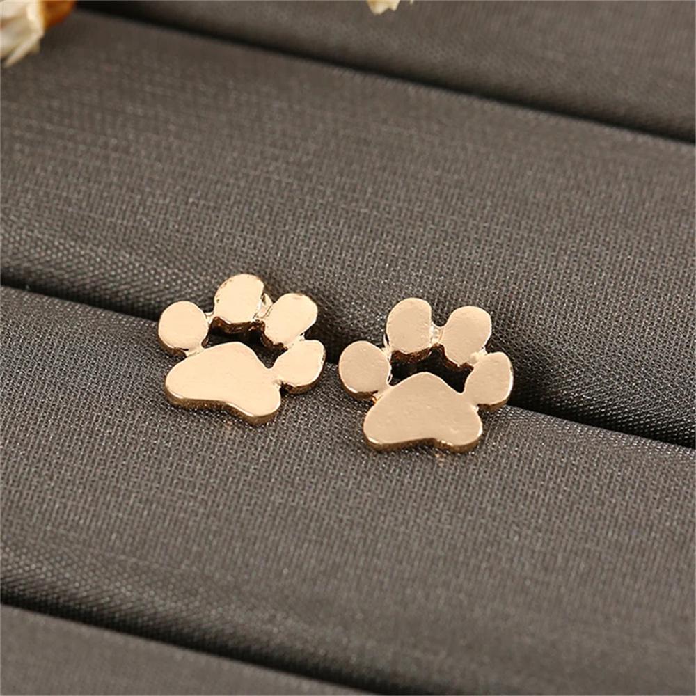 Hot Creative Paw Claw Dogs Kitten Cat Earrings Feet Footprint Jewelry Lovers Valentine s Day and Christmas золотой