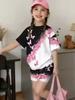2-Piece Summer Children's Comfortable Cute Butterfly 3D Print Short Sleeve Shorts Set for Boys and Girls Casual Home Outdoor Set