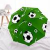 Soccer Ball Pattern Automatic Opening/Closing Umbrella - Portable Tri-Fold Design with 8-Bone Iron Frame - Outdoor Rain Gear for Fans, Trave