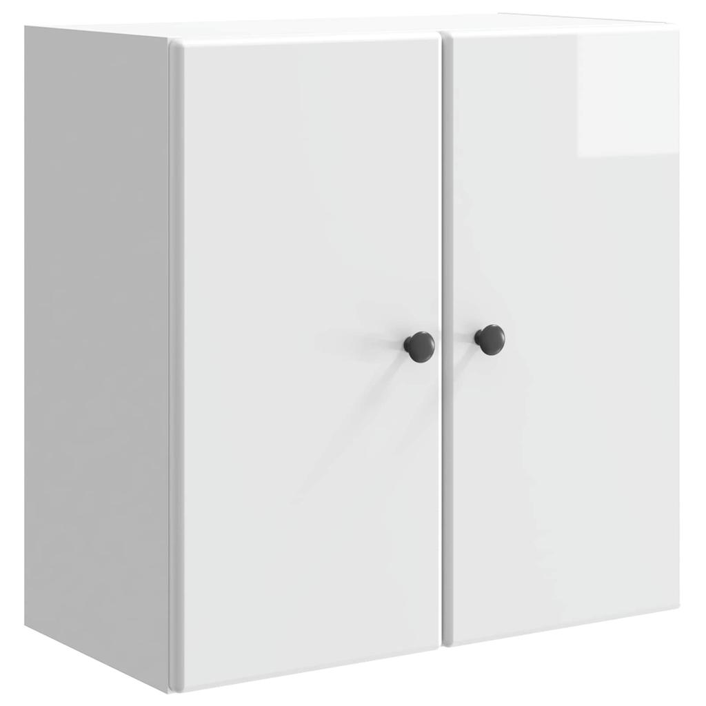Wall Mounted Cabinet High Gloss White 59 x 31 x 60 cm Particleboard