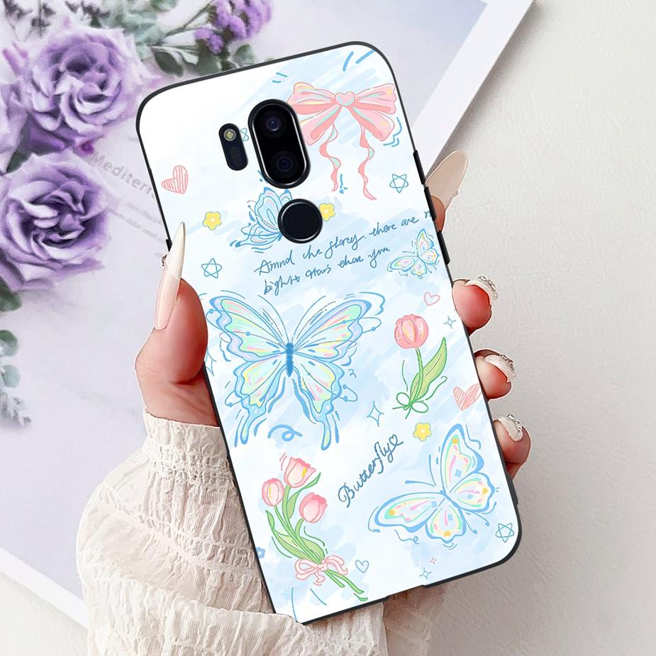 For LG G7 ThinQ Case Cute Cat Luxury Painted Cover Soft Slim Phone Case For LG G7 ThinQ G7Thinq LM-G710 G710 G7+ Back Cover Bags