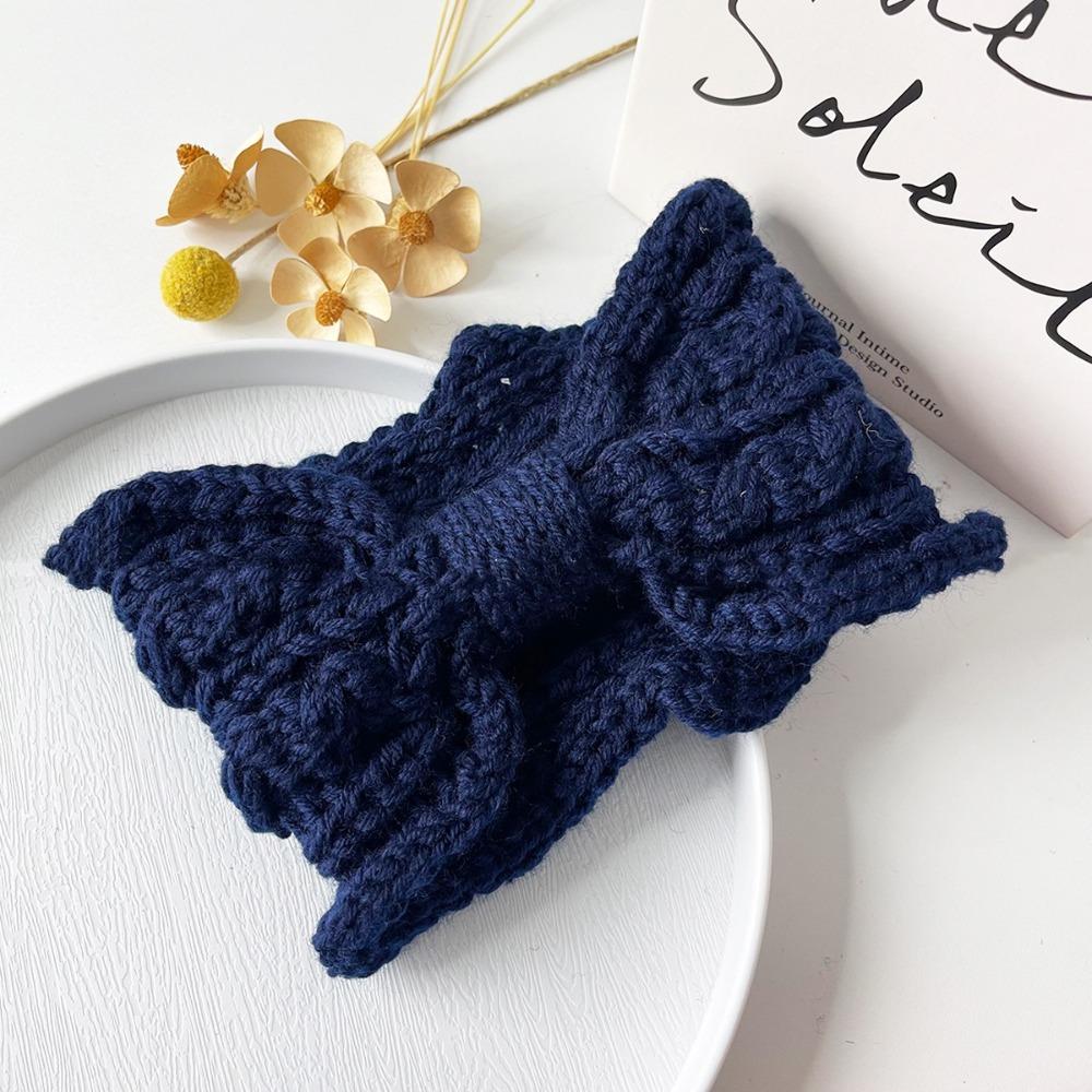 Bow Knot Bow Headband Ear Warm Wool Knitting Headdres  Winter Hair Accessories
