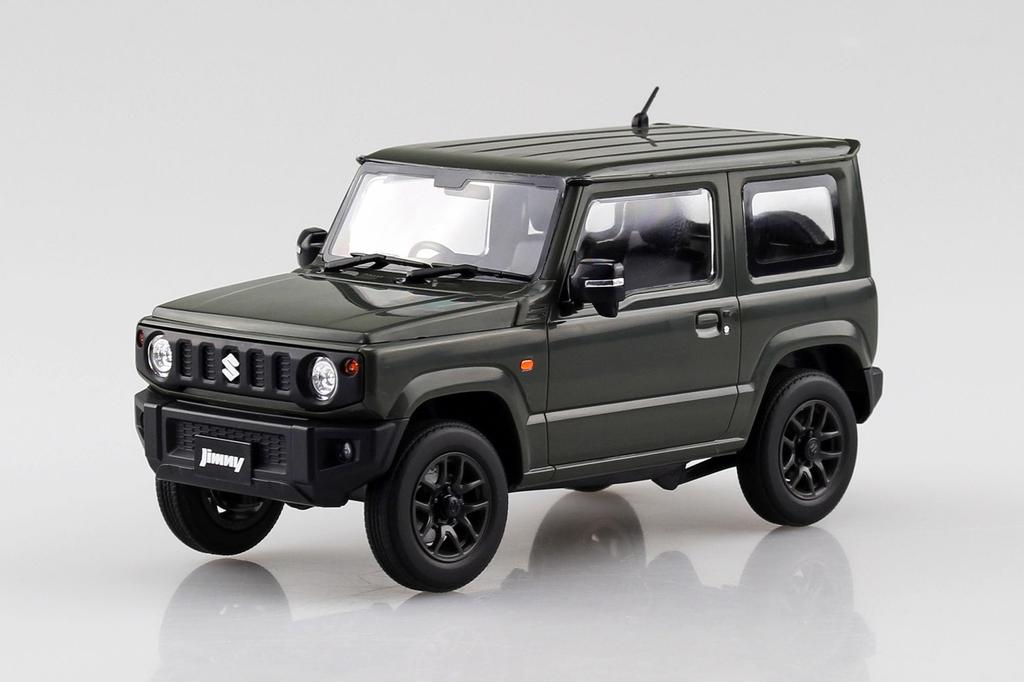 Aoshima Bunka Kyozaisha Rakupla Snap Car Series JB64 Jimny 2018 Jungle Green Plastic Model 1/24 No.03-JG Color-coded (Car)