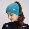 A Women's Knitted Hat with Exposed Braids, Autumn and Winter Thick Ear Protection Hat, Women's High Ponytail Braid