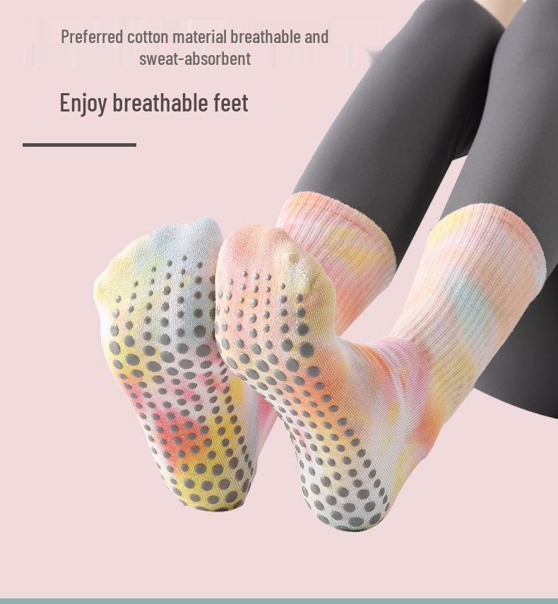 Tie-dye Non-slip Sweat-absorbent Yoga Pilates Aerobics Dance Socks