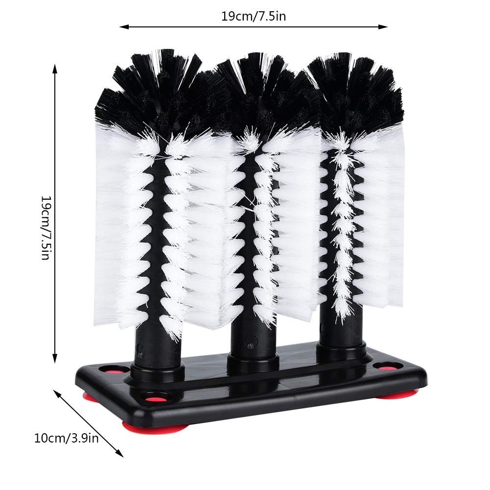 Glass Brush Glass Cleaning Brush Glass Washer Glass Cup Brush Glass Vacuum Cleaner Clean 3 Brushes Included Fast and Convenient Cocktail Glass Wine