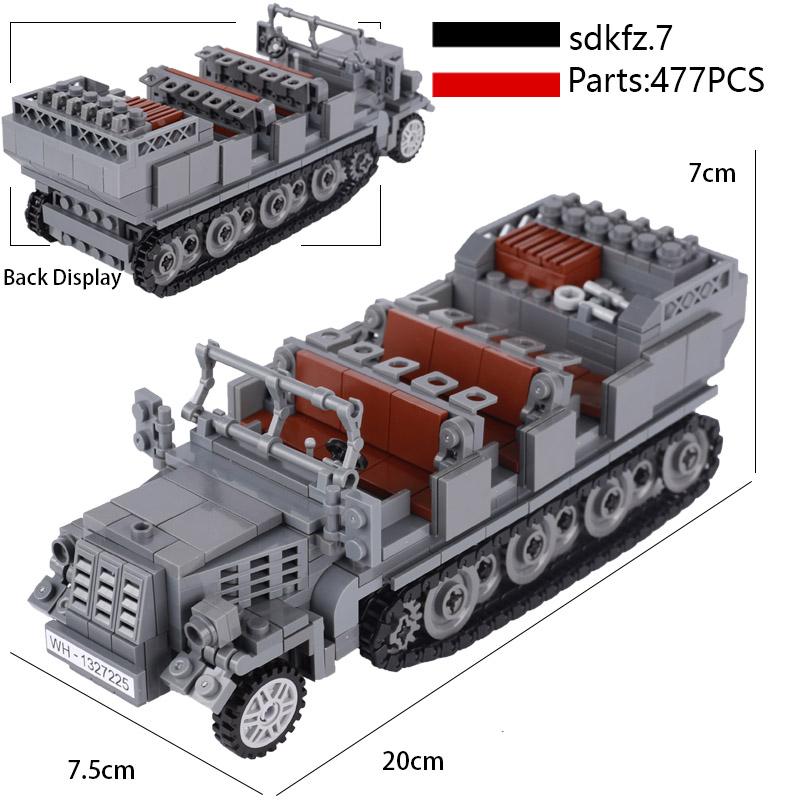 

MOC Друга світова війна Американський військовий основний бойовий танк Будівельні блоки Винищувач LCM3 Броньована машина Автомобіль Цеглинки Іграшки Подарунок для хлопчиків