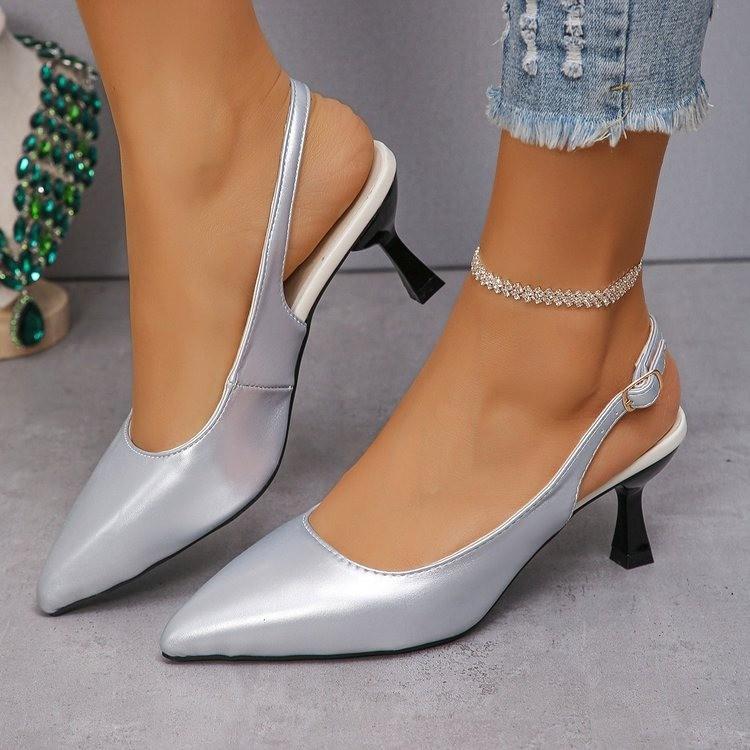

Fashion Women s Shoes 2024 Fashion Buckle Strap Women s High Heels New Slingbacks Office and Career Sexy Pointed Toe Heels Women Zapatos 34