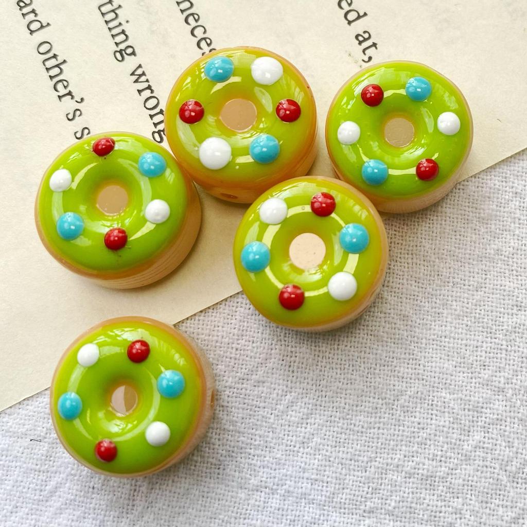 Macaron Colored Sweet Donut Glass Beads for DIY Handmade Bracelets