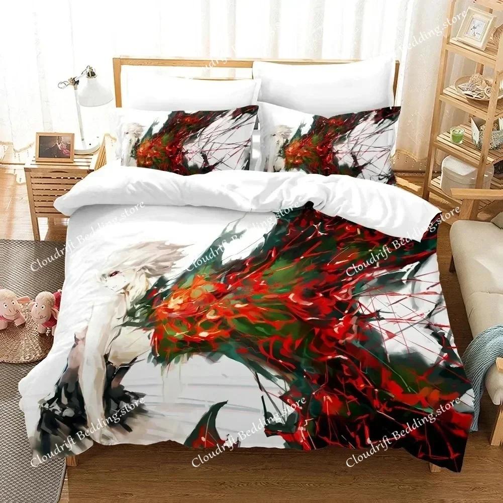 3D Print Anime Tokyo Ghoul Kaneki Ken Bedding Set Duvet Cover Bed Set Pillowcase Comforter King Queen Size  Quilt Cover026