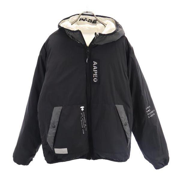 AAPE Reversible Down Jacket XL White System A BATHING APE Logo Men's Used