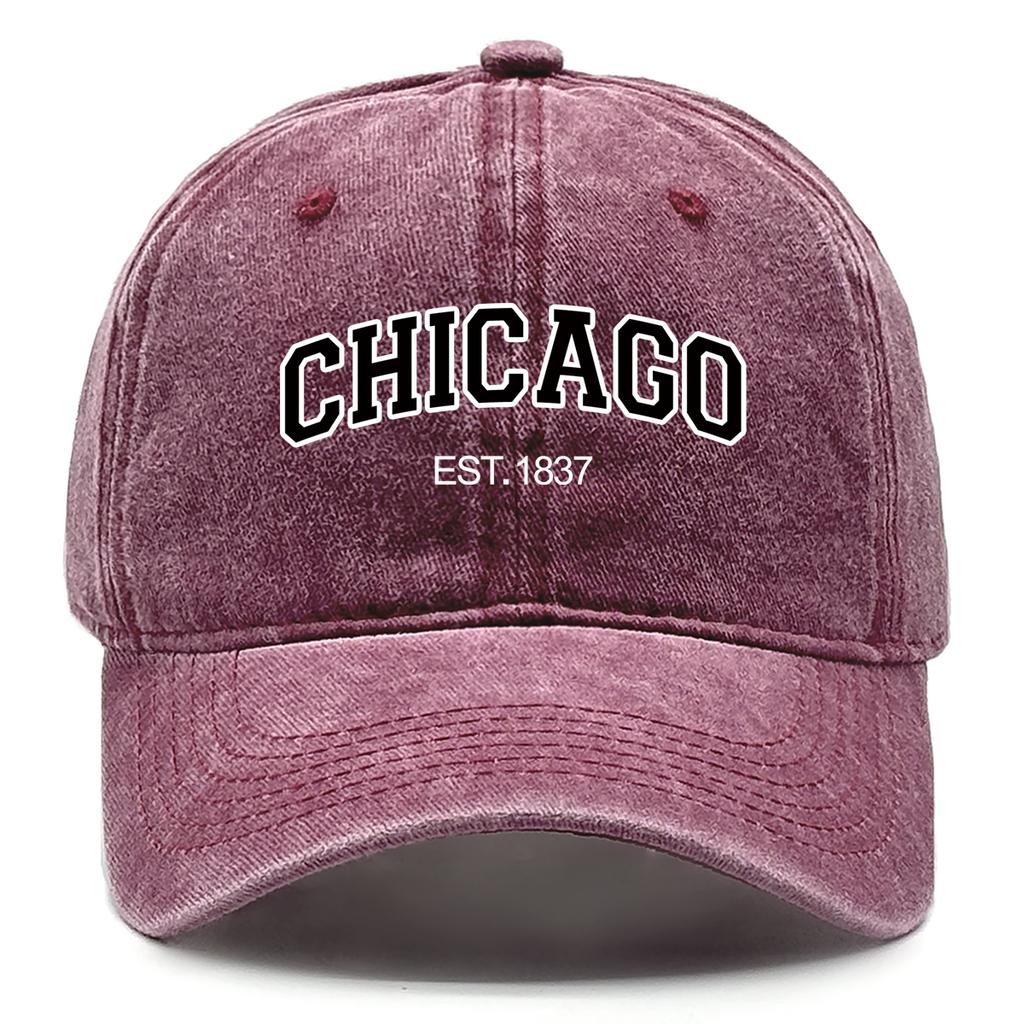 Casquette Snapback de Baseball CHICAGO Unisexe Ville d'Amérique Casquette Réglable pour Homme Tendance Rétro Casquette de Baseball Taille Unique