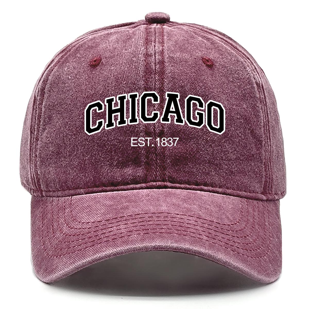 Unisex CHICAGO Snapback Baseball Hat America City Adjustable Man s Cap Trendy Retro Baseball Cap One Size Fits All вино красного