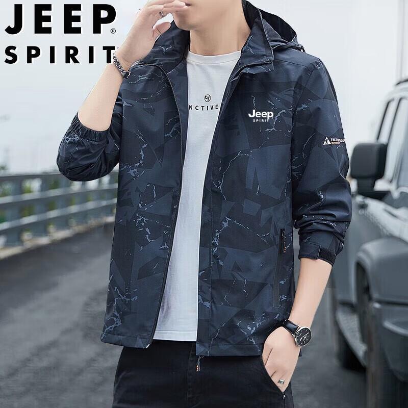 

JEEP SPIRIT Men s Hooded Windbreaker Jacket M