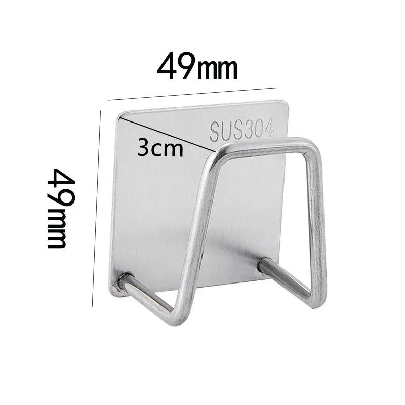 Kitchen Sponge Racks Self Adhesive Sink Sponges Drain Drying Rack Holders Stainless Steel Wall Hooks Home Storage Hook Organizer