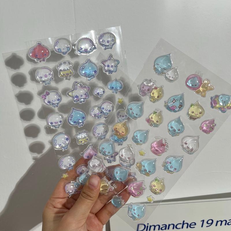 Japan Style Solid Jelly Stickers Kawaii 3D Sticker Water Droplet Diy Stationery Stickers Party Favors Students Gifts Stickers