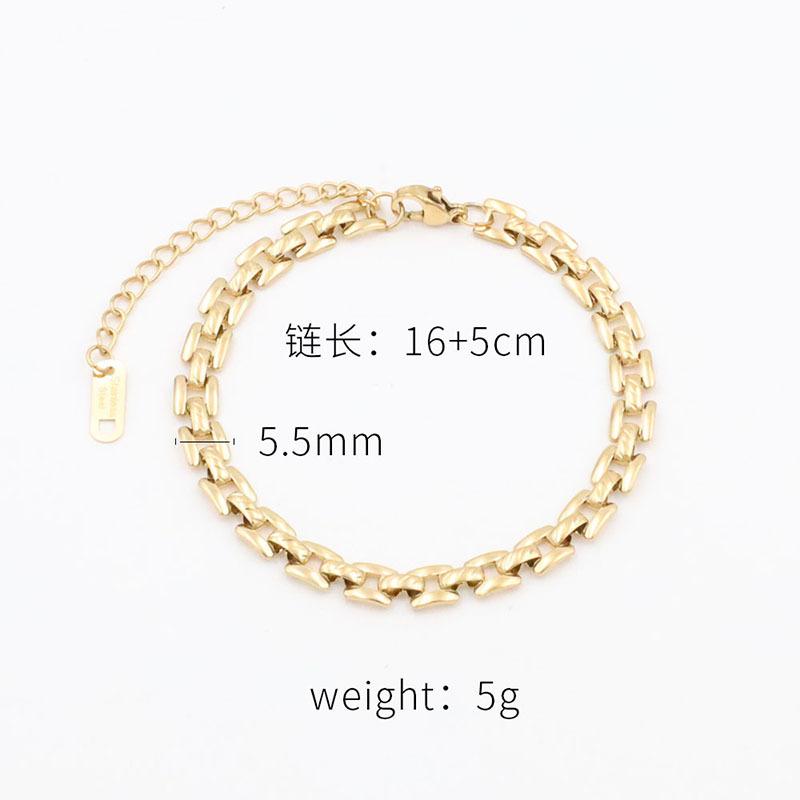 Hip Hop Exaggerated Metal Vintage Cuban Chain Braided Strap Thick Chain Neutral Wind Necklace Bracelet Set