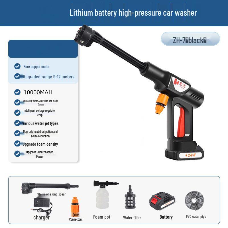 Wireless High-Pressure Lithium Battery Car Wash Water Sprayer