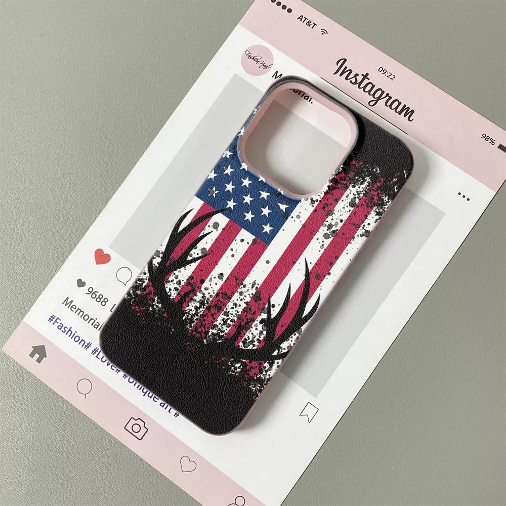 American Flag Case For iPhone 17 16 15 14 13 12 11 Pro Max Silicone Leather Cover Iphone 13 15 16 17 Air Pro Max TPU Cover