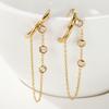 New Arrival Fashion Hoop Stainless Steel Zircon Geometric Shape Gold Plated Trendy Women's Earrings