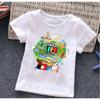 Girls K-POP Idol Print Short Sleeve T-Shirt Cute Cartoon Singer Graphic Tee Kids Summer Casual Top