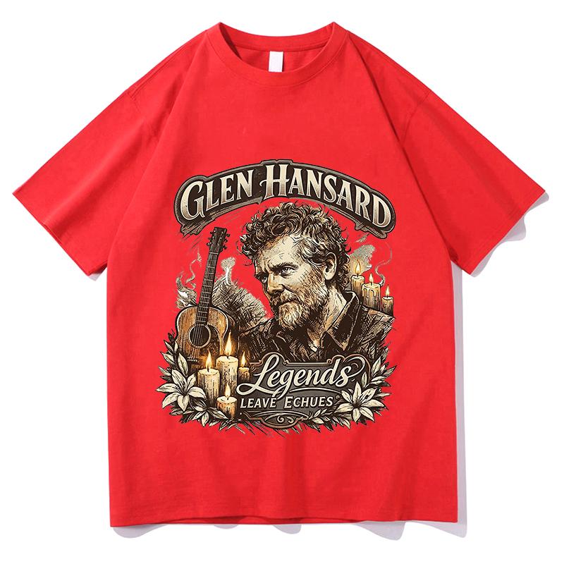 Glen Hansard Print Tshirts Unisexs Unisex Vintage Tee Student Fashion Design Vacation Tops Unisex Casual Aesthetic Tops Clothes