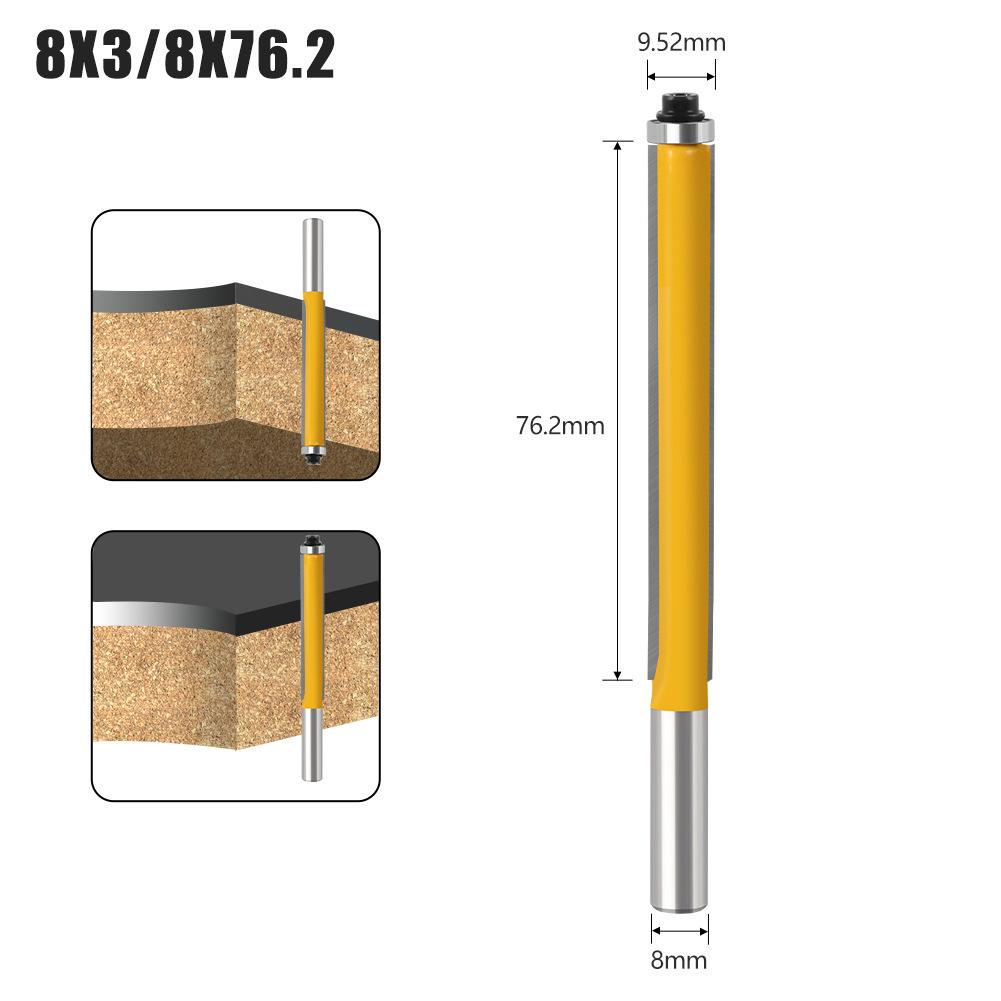 Extended Trimming Knife with Bearing Trimming Knife Double Blade Straight Knife Woodworking Milling Cutter Edge Trimming Machine Knife Head