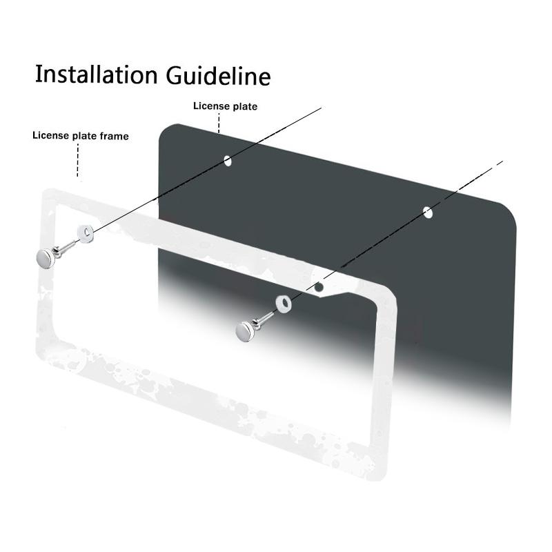 Universal Alloy License Plate Frame Black Carbon Bracket American Auto Accessory Fiber Number Plate TAG Cover for Front Rear