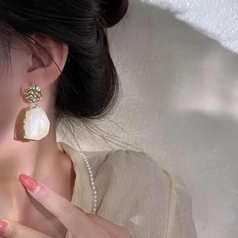 Fashion Pendant Earrings Trend Vintage Geometry  for Women  2022 Korean Jewelry Bohemia Acrylic Accessories Party Gift