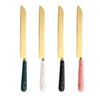 Butter Knife And Spatula Set with Ceramic Handle Stainless Steel Baking Turner for Butter Pizza Pastry Non-Stick Cake Cutter And Butter Spreader