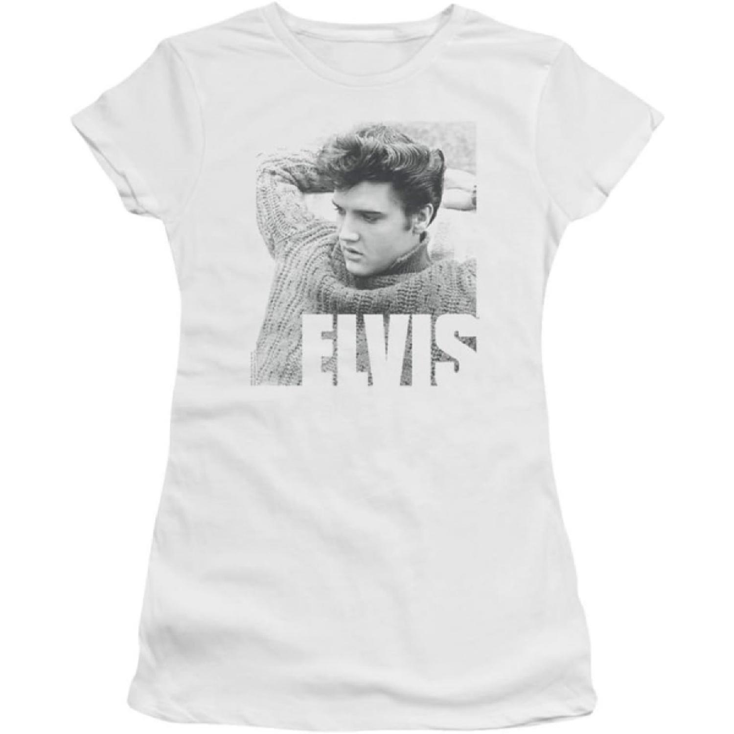 Elvis Presley - Juniors Relaxing Sheer T-Shirt, Size_ XX-Large, Color_ White S